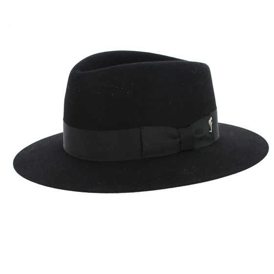 Chapeau Traveller - Fédora Sylvestre Feutre poil Noir-Fléchet