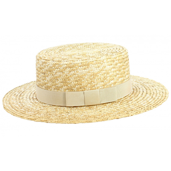 Natural Straw Apeldoorn Boater Hat - TRACLET