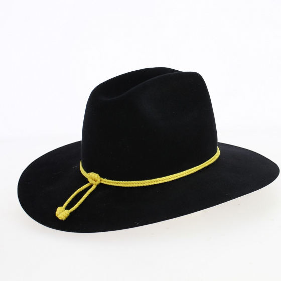 Chapeau Confédéré Officier Feutre Poil Noir