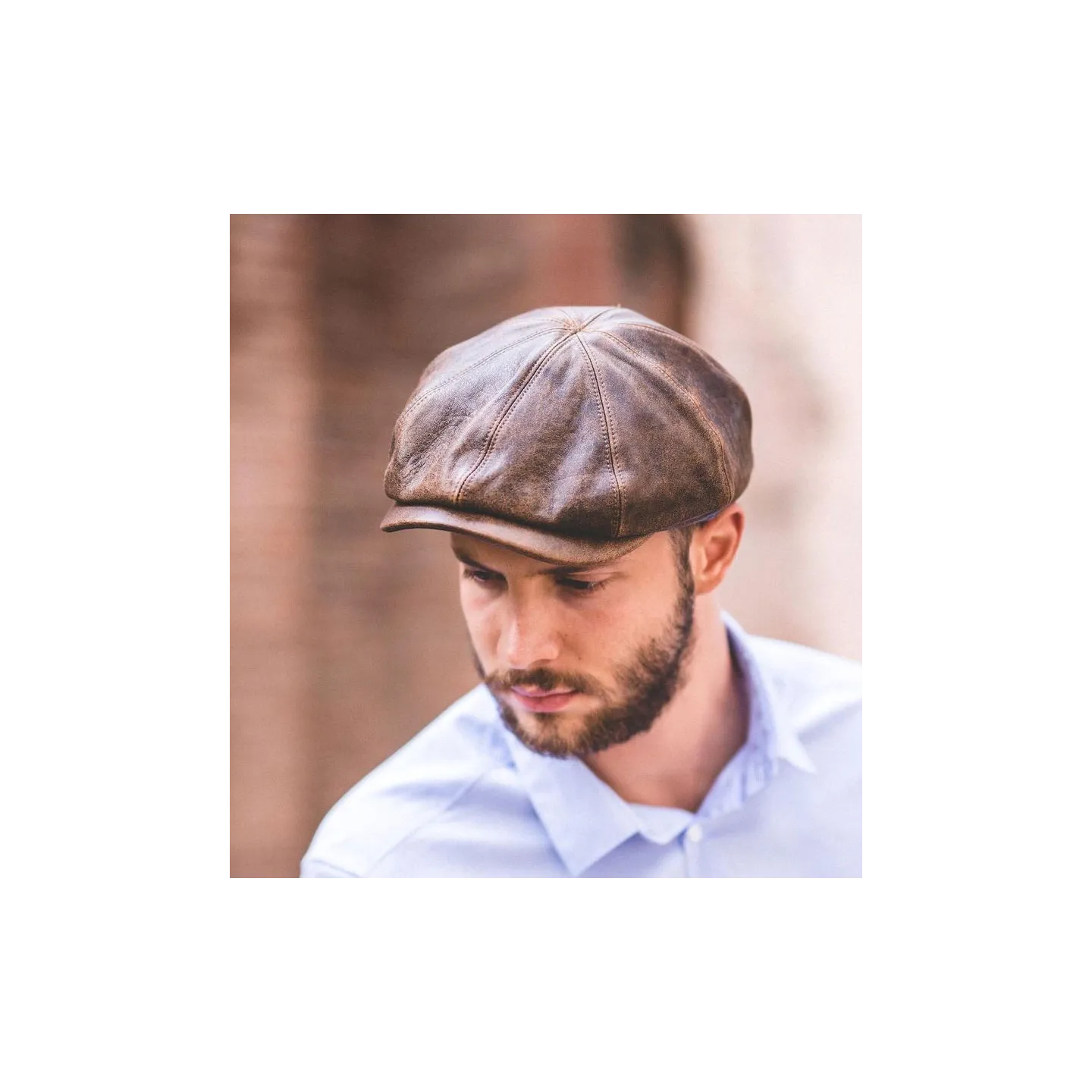 Cap made in france Houston aged leather - Crambes