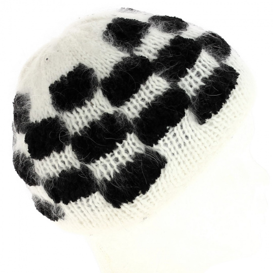 Angora checkerboard hat