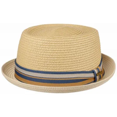 Chapeau Porkpie Renton Raffia Naturel - Stetson Reference : 11666 | Chapellerie Traclet