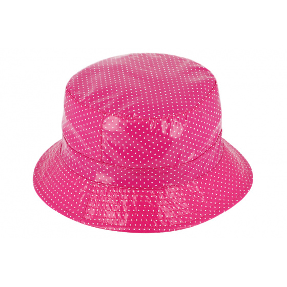 Pink Polka Dot Rain Bucket Hat Charlotte - Traclet