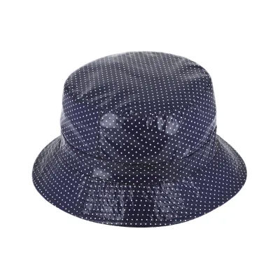 Navy Polka Dot Charlotte Rain Bucket Hat - Traclet Reference: 11680 | Traclet Hat Shop