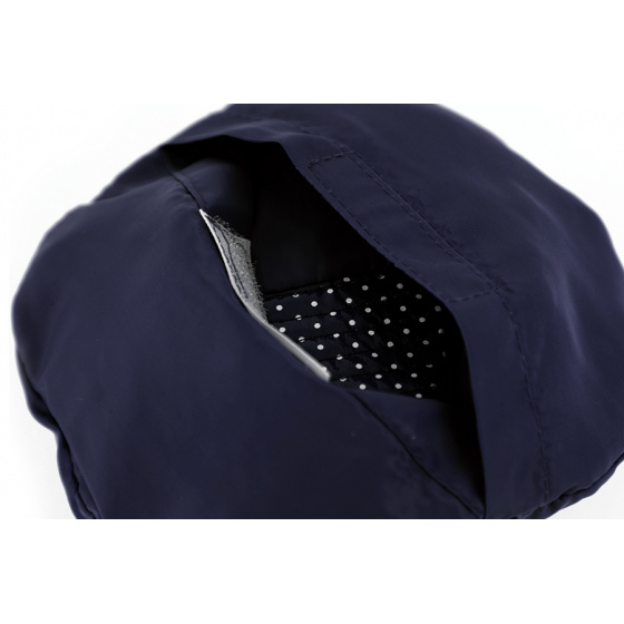 Navy Polka Dot Charlotte Rain Bucket Hat - Traclet