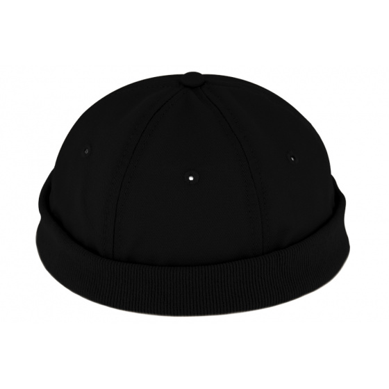 Black Cotton Cremone Docker Cap - Traclet