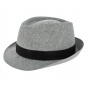 Grey & Black Fonteno Linen Trilby Hat