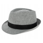 Trilby Fonteno Linen Grey & black hat