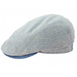 Casquette Bombée Belvedere Lin bleu & Beige - Göttmann