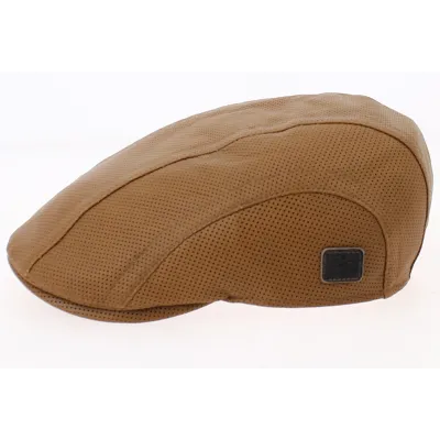 Domed Cap Baxter Leather Camel - Göttmann Reference: 11723 | Chapellerie Traclet