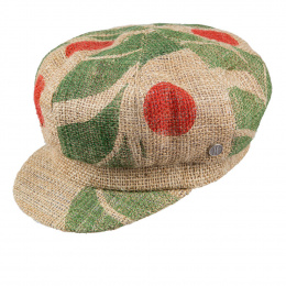 Cappuccino newsboy cap jute fabric - ReHats