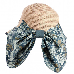 copy of Chapeau Capeline Palmira Paille Papier Fleuri- Traclet