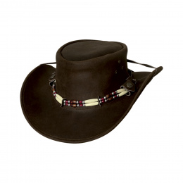Brown Indiana leather hat