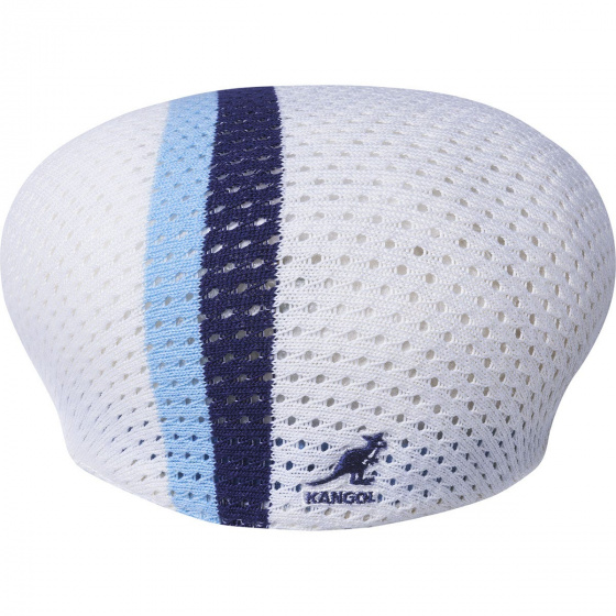 Casquette Plate Mesh-Stripe 504 Blanc- Kangol