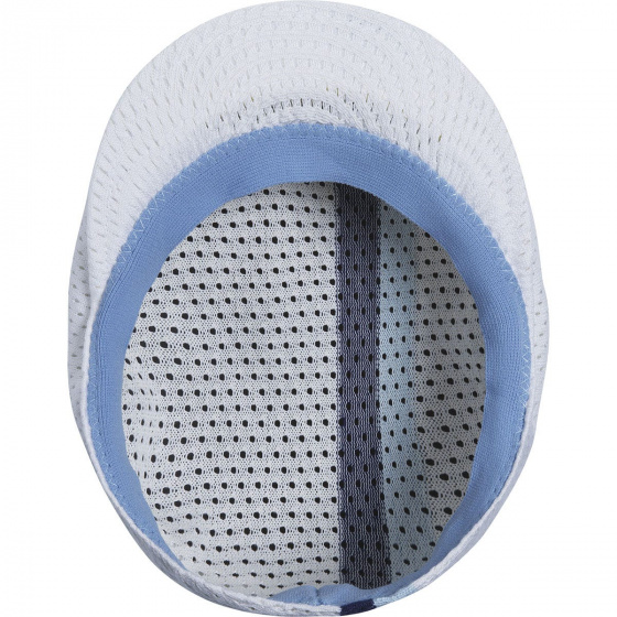 504 Mesh-Stripe Flat Cap White - Kangol