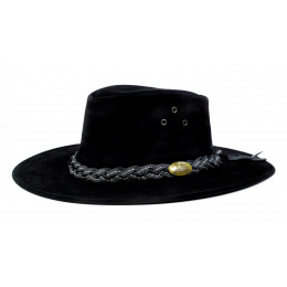 Wallaroo Black Leather Hat - Jacaru