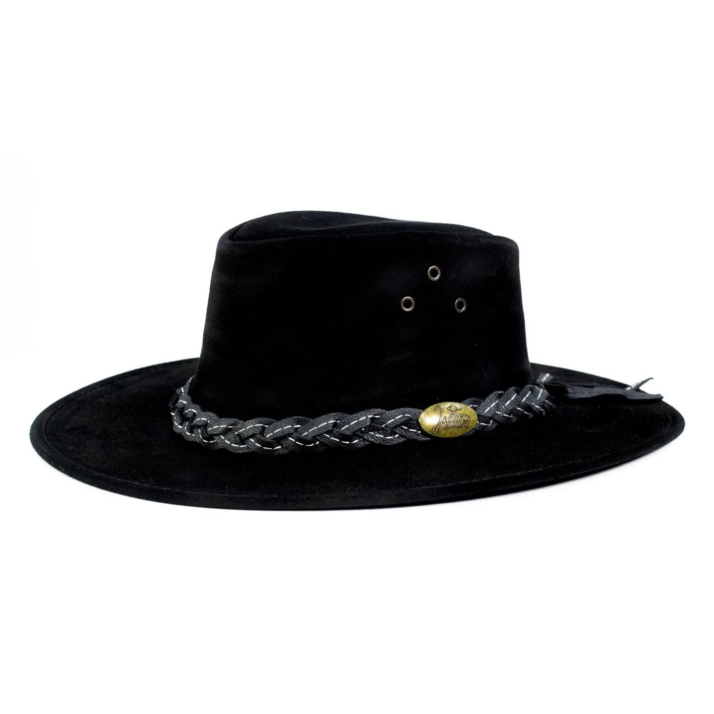 Black Wallaroo Leather Hat - Jacaru Reference: 11761 | Traclet Hat Shop