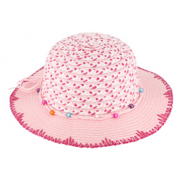 Children's Monaco Pink Wide Brim Hat - Traclet