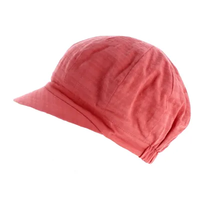Casquette Gavroche Cubes Réversible Corail Coton - Traclet Reference : 11791 | Chapellerie Traclet