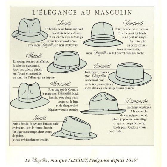 Chapeau flechet feutre pliable Chapeau flechet feutre pliable