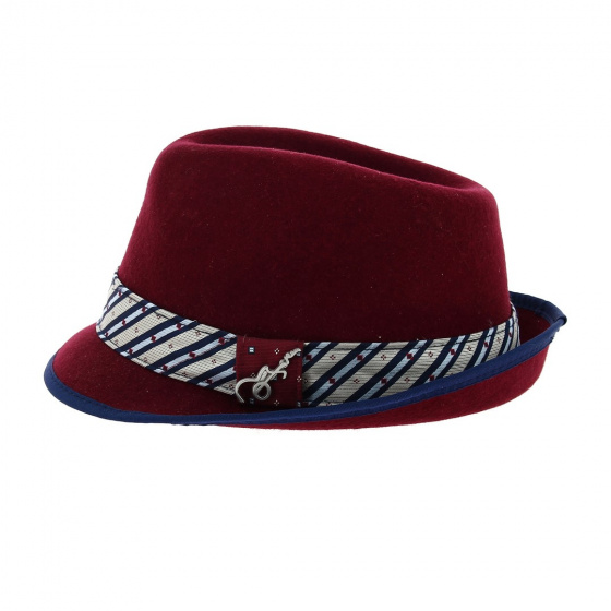 Burgundy Ringo Trilby Hat