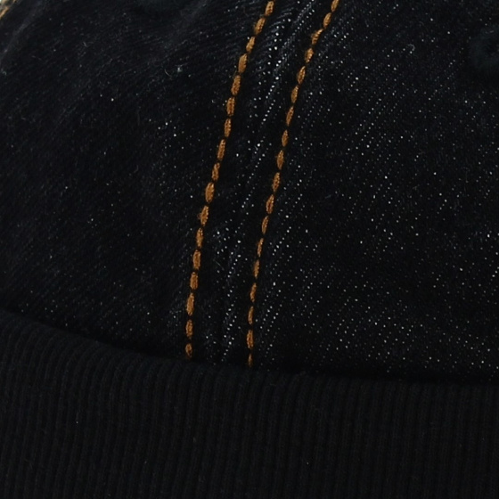 Docker beanie - Black denim visorless cap
