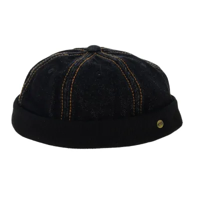 Bonnet docker - Casquette sans visière jean noir