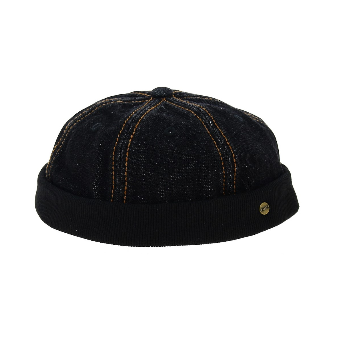 bonnet docker - Cap without visor jean black Reference : 11806
