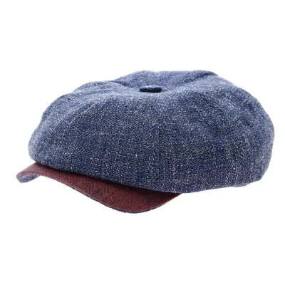Casquette Annecy Huit cotes bleue et rouge Reference : 11816 | Chapellerie Traclet