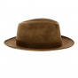 Hazelnut Alcantara Homburg Hat - Crambes