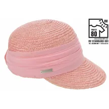 Casquette Paille Naturelle  Rose - Seeberger Reference : 11891 | Chapellerie Traclet