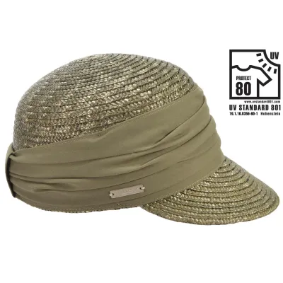 Casquette Paille Naturelle Sable - Seeberger Reference : 6833 | Chapellerie Traclet