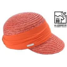 Casquette Paille Naturelle Corail - Seeberger Reference : 9317 | Chapellerie Traclet