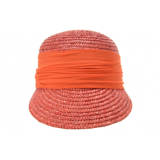 Natural Straw Coral Cap - Seeberger Natural Straw Coral Cap - Seeberger