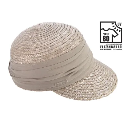 Casquette Paille Naturelle Perle Protection UPF 50+ - Seeberger Reference : 3081 | Chapellerie Traclet