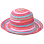 Nathalie Pink Fabric Wide-Brim Hat - Traclet