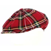 casquette irlandaise style burberry rouge Reference : 2089 | Chapellerie Traclet