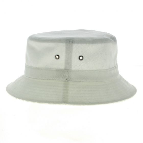 Davos White Cotton Bucket Hat - Crambes