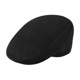 Black velvet flat cap