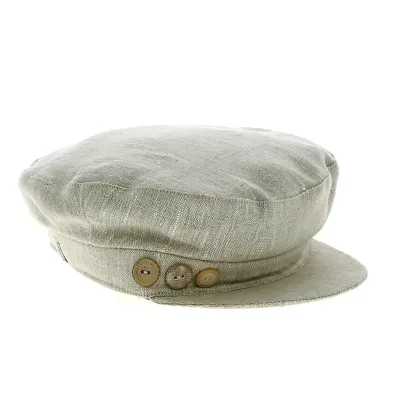 Eleanor Linen Sailor Cap Beige - MTM Reference: 12012 | Traclet Hat Shop