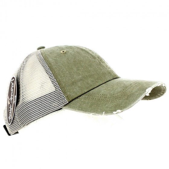 Khaki Scratched Baseball Cap - Aussie Apparel