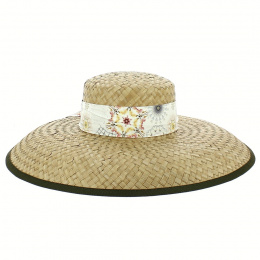 Athena Wide Brim Natural Straw Sunhat - Traclet