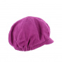 Limited Edition Linen Newsboy Cap in Cassis - MTM