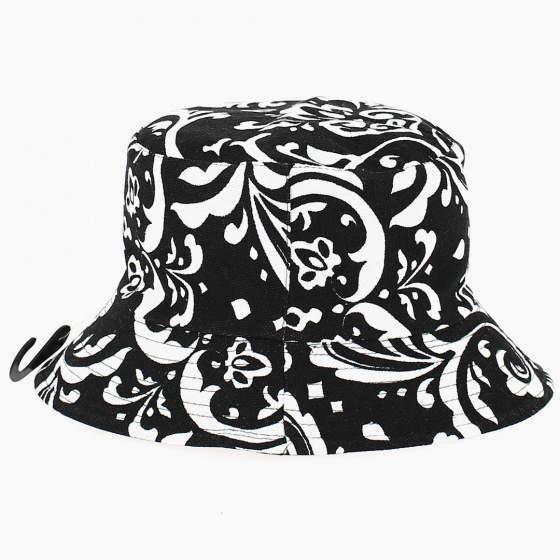 Black and White Floral Bucket Hat - Traclet