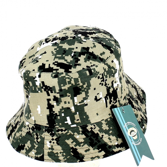Sand Geometric Camouflage Bucket Hat - Traclet