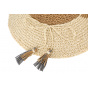 Valeille Foldable Paper Straw Wide-Brimmed Hat Beige & Gray - Traclet