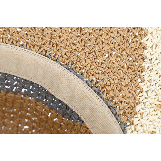 Capeline pliable Valeille Paille Papier Beige & Gris- Traclet