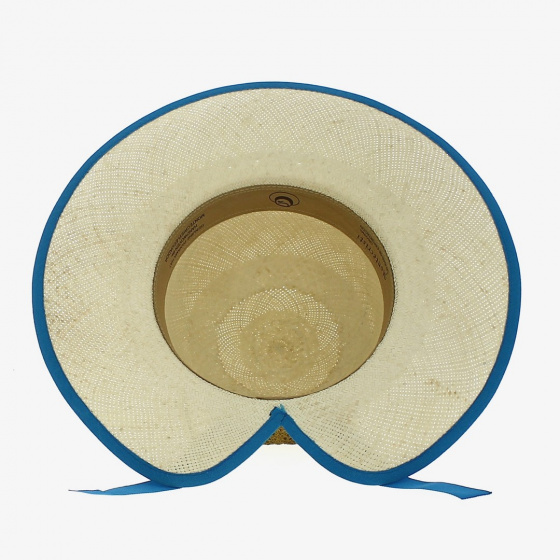 Caroll Panama Sky Blue Wide-Brimmed Hat - Traclet