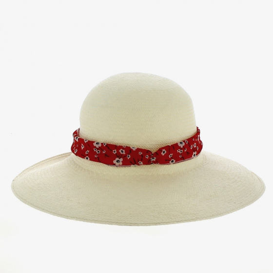Cherry Panama Red Wide-Brimmed Hat - Traclet
