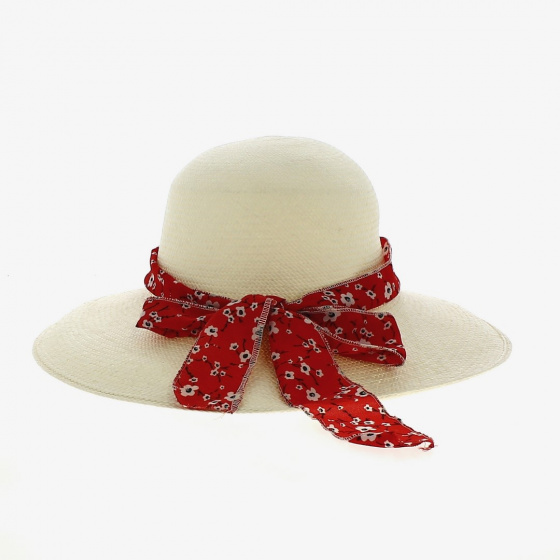 Cherry Panama Red Wide-Brimmed Hat - Traclet